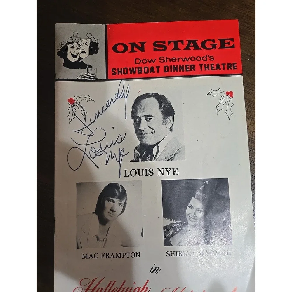 Vintage‎ Louis Nye Signed Showboat Dinner Theatre Program, Autograph